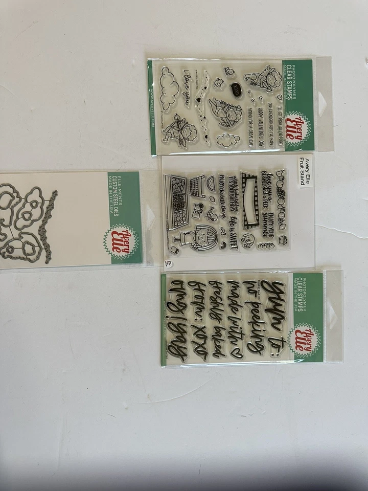 AVERY ELLE 3 SELLOS fotopolímero y 1 juegos DIES de acero personalizados (lote de 4) hechos en EE. UU. Foto 2 de 4