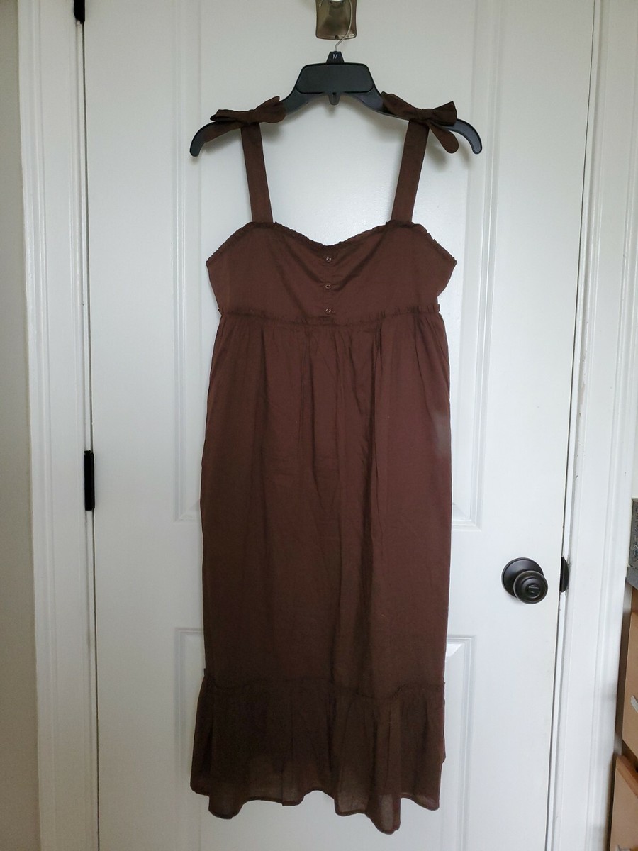 brown puff sleeve maxi dress Eyelet M / BurlyWood Maxi dresses Pair this فساتين NEW J. Crew navy Size:8 1/2