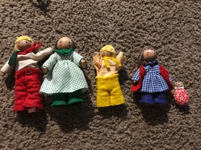 wooden dollhouse people