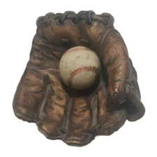 Vintage S.S. Sarna Brown Baseball Glove Ball Heavy Resin Desk/Shelf Decor 1998