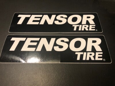 Tensor Tire Stickers 2 PC Set Truck Racing Tractor Decals Black White