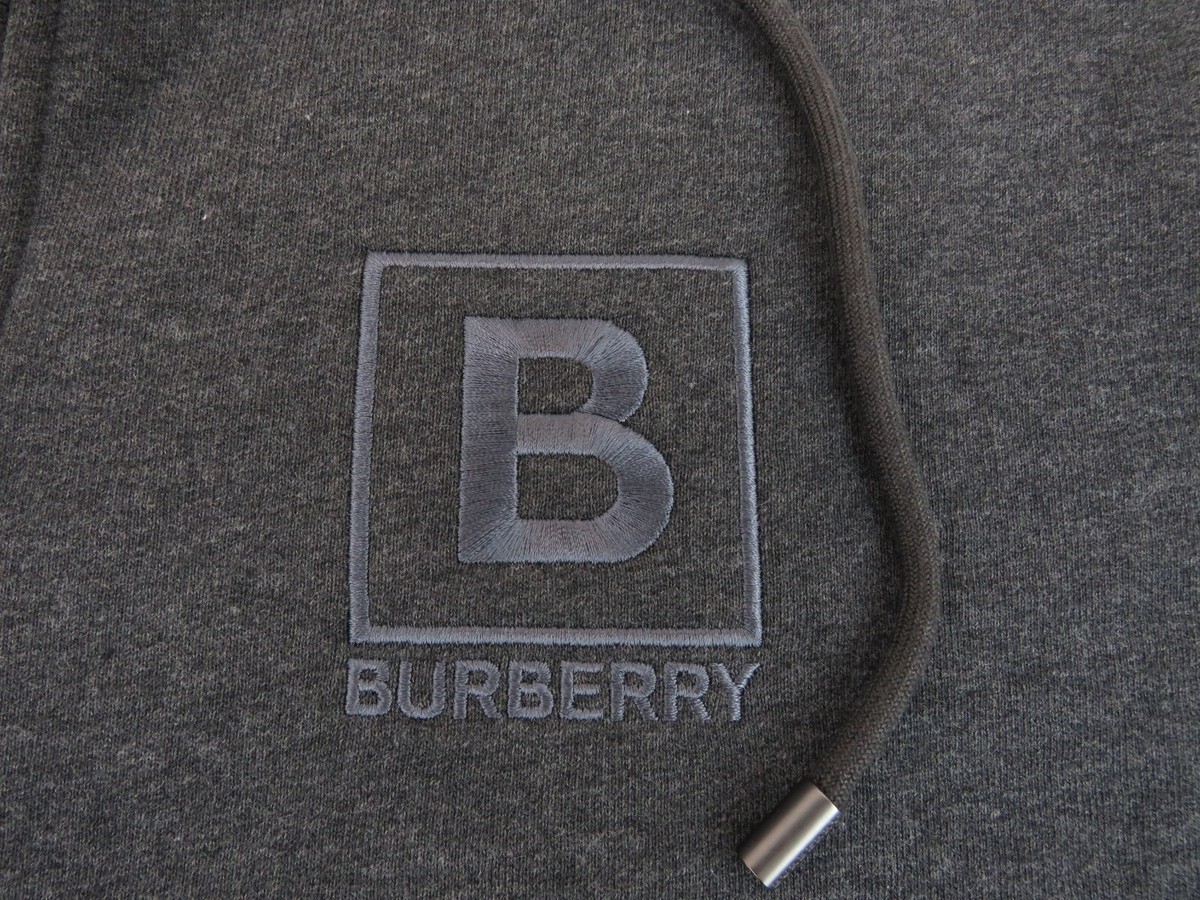 BURBERRY★FORDSON GRAY COTTON BBOX LOGO ZIP CHECK HOODIE $920 MENS BURBERRY FORDSON GRAY COTTON BBOX LOGO ZIP CHECK