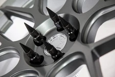 Aodhan 92MM LONG Extended SPIKED CLOSE END Lug Nuts 12X1.25 BLACK 20 WITH 1 KEY