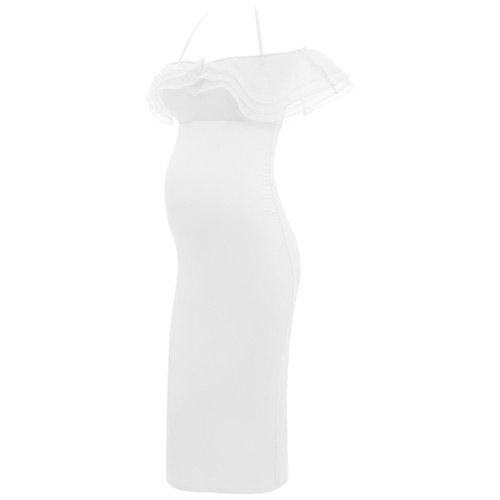 Maternity Women Dress Summer Pregnant Calf-length Nightgown Split Design Party - Picture 35 of 59