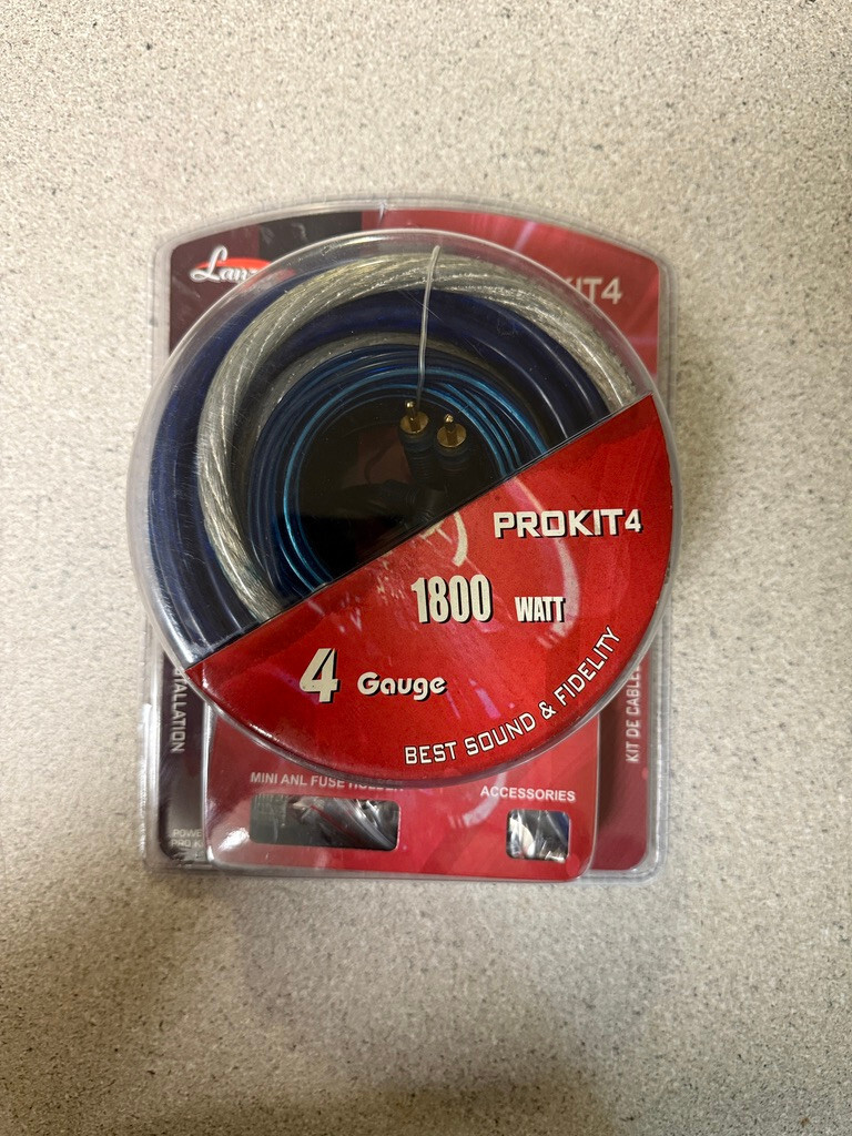 Lanzar PROKIT4  1800 Watt Hook Up Kit (4 Gauge). NEW SEALED.