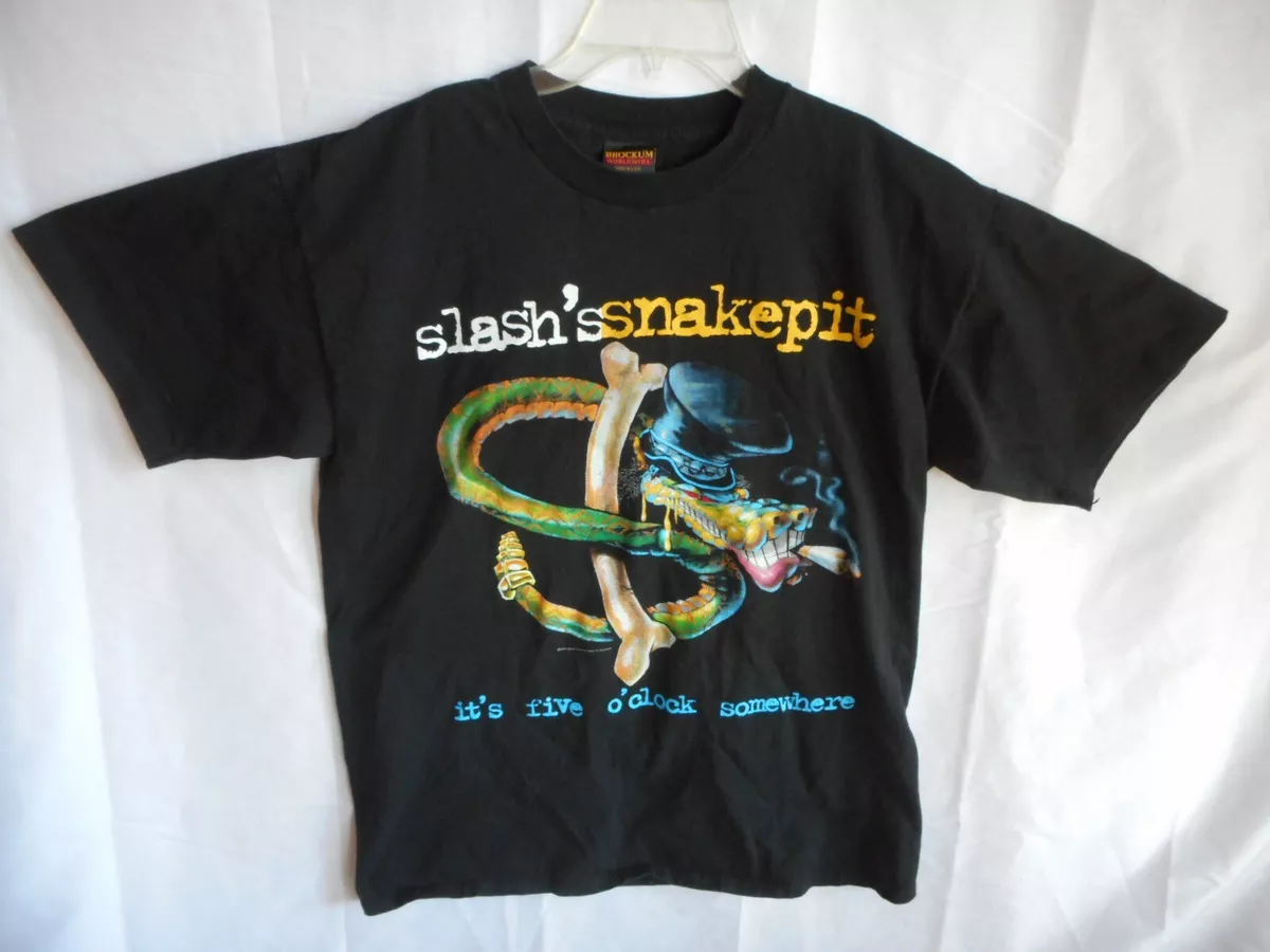 VTG Slash’s Snakepit T-SHIRT Black 1995 CONCERT It's Five O'clock Somewhere