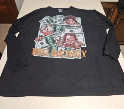 Y2K Bling Tupac Popeye Chucky 2Pac Shirt Rap Tee Size 5XL Pimp Gangsta Hip Hop
