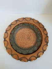 2 Vintage Gregorian Solid 100% Copper Decorative Plate Made in USA 13.5' - 9.5'