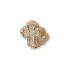 Prong Setting Fashion Jewelry for Gift Cross Finger Ring Iced Out Aaaaa Zircon