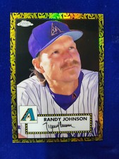 🌟2021 TOPPS CHROME PLATINUM ANNIVERSARY RANDY JOHNSON BLACK/GOLD REFRACTOR #/10