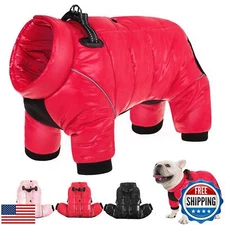 AOFITEE Dog Coat, Waterproof Dog Jacket for Winter, Warm Fullbody Dog Snowsui
