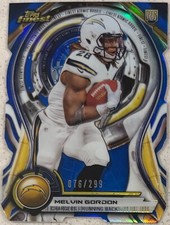 🔥2015 Topps Finest BLUE REFRACTOR Melvin Gordon RC DIE-CUT #d /299🔥 (INV 269)