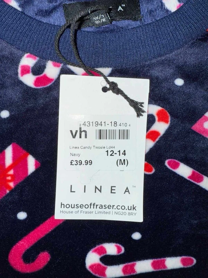 Linea Women loungewear Candy Cane Long Sleeve Christmas Pyjamas set 12/14 BNWT - Image 3 of 4