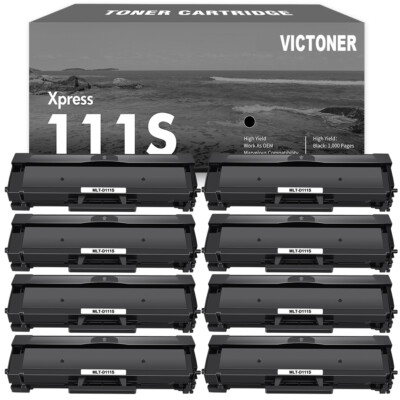 8PK MLT-D111S Toner Fit for Samsung Xpress M2070FW M2070W M2020W Printer & Chip