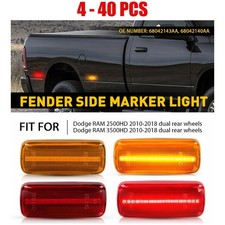 4-40x For 2010-2018 Dodge Ram 2500hd Dually Bed Amber Red Led Side Marker Lights 4-40x For 2010-2018 Dodge Ram 2500hd Dually Bed Amber Red Led Side Marker Lights