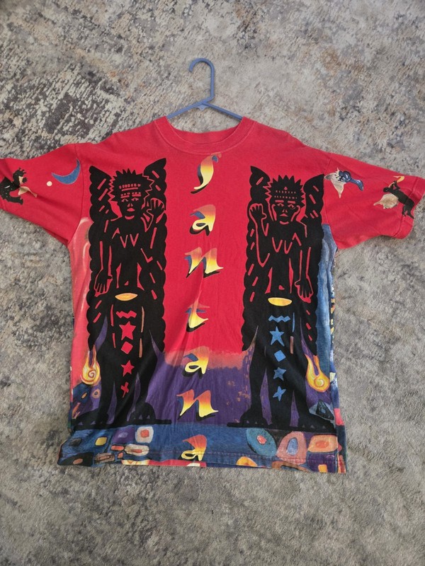 Vintage 1990s Santana "Sacred Fire" all-over print t-shirt
