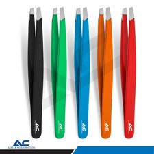 Azatek Eyebrow Hair Tweezers Professional Slanted Stainless Steel Hair Pluckers