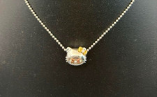 mint Sanrio Hello kitty Kawaii face Necklace pendant silver.925 K18 0.03 Diamond