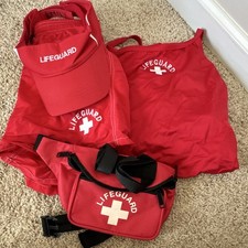 Water Safety Products Lifeguard Red Solid Swim Uniform Regular