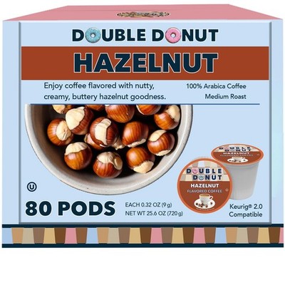 Double Donut Coffee Flavored Coffee Pods, Caffeinated Hazelnut Coffee Pods fo...