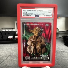 2024 Topps Chrome Star Wars Yoda RED WAVE RAYWAVE Parallel Refractor SP 140