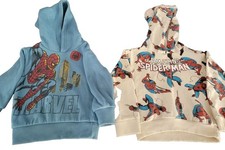 Two lot Marvel Spider Man 3T cream and Blue Hoody Sweater