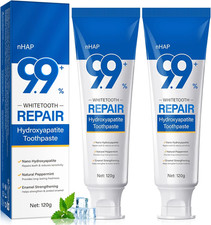 9.9 Hydroxyapatite toothpaste 2-pack protects enamel, strengthens teeth, fresh