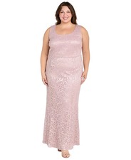 R M Richards Plus Size Dress Only Metallic-Lace Gown Size 16W