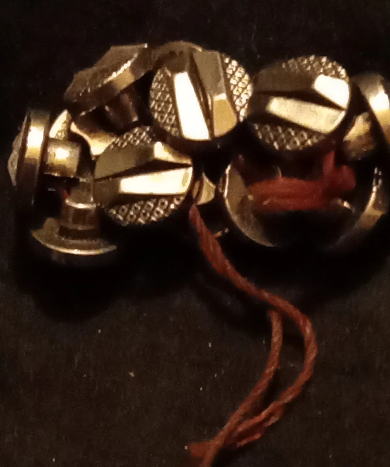 12 Tiny Gold Silver Tone Metal Shank Buttons 8.6mm 3/8" Dozen Small Geo - Image 2 of 2