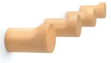 Natural Wooden Wall Hooks 4 Pack Modern Coat Rack Beech Wood Hat Towel Pegs