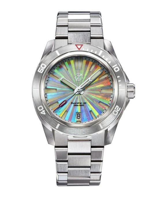 New Zelos Swordfish 40mm SS Holo STEEL 40mm 200M DIVER NH35 Watch