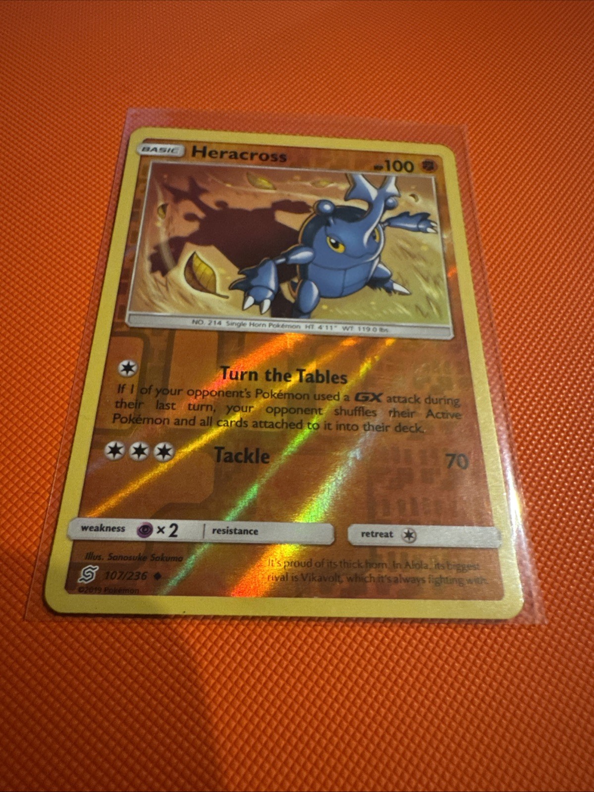 Heracross 107/236 Uncommon Reverse Holo SM - Unified Minds Pokemon