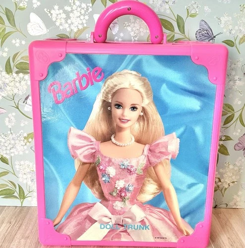 Barbie Doll Trunk Case 1997 Vintage Pink Carrying Case Fairy Pink