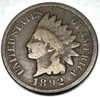 1892 Indian Head Cent Penny Good Condition 1c One Cent US Coin- 0727