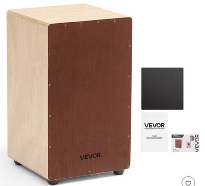 VEVOR Snare Cajon 12x12x20 in Mahogany Poplar Birch, Snare Wires, Seat Cushion