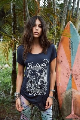 Spell & the Gypsy Vintage Shirt Festival Fox Distressed Top Sz L Rare Unicorn