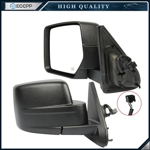 Power Heated Mirrors For 2007-18 JEEP PATRIOT LH & RH Side Black Foldaway
