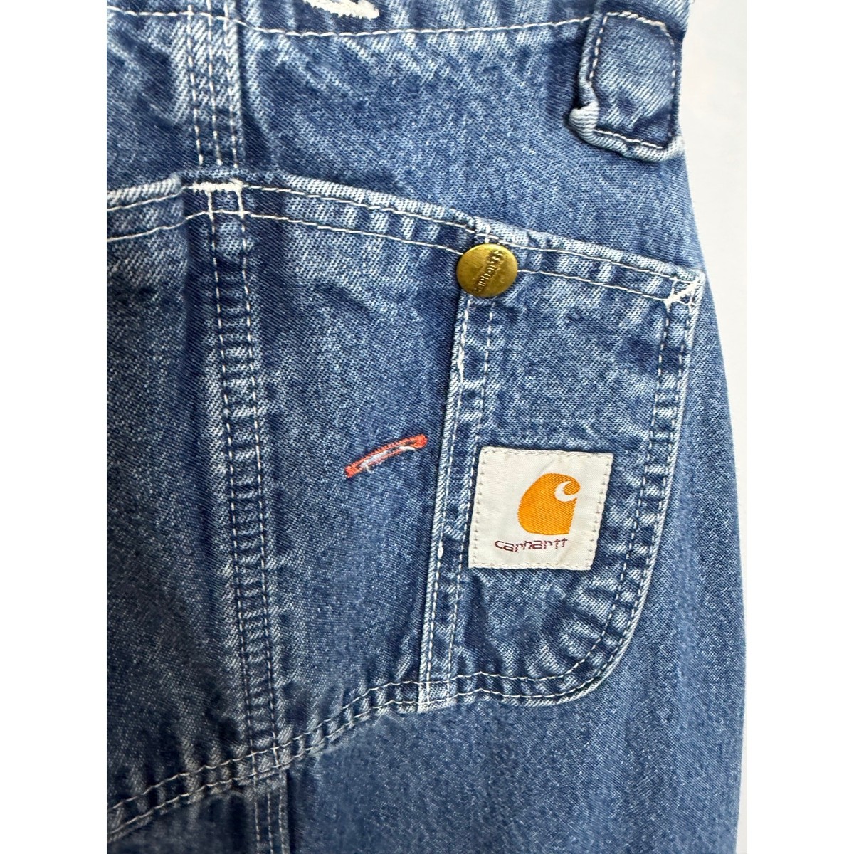 Carhartt R07 DST Denim Bib Overalls Blue Workwear Carpenter