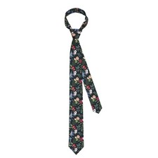 Floral Ties for Men, Skinny Mens Ties Flower Printed Men's Floral Black