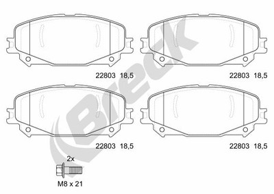 Breck 22803 00 701 00 brake pad set, disc brake for Mitsubishi, Renault