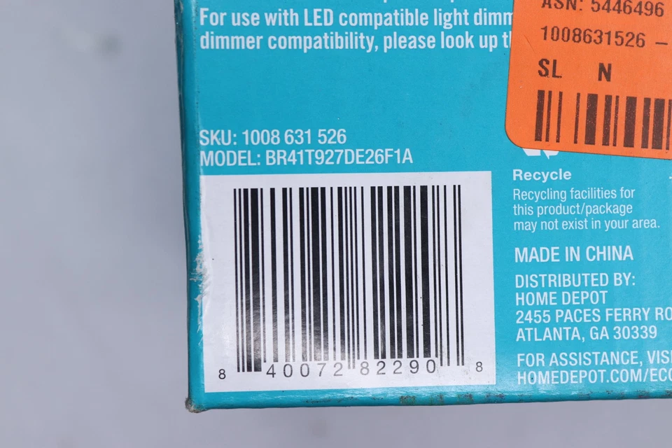 EcoSmart Flood Light Dimmable LED Light Bulb BR40 2700K Soft White 120W Eqv - Image 2 of 4