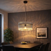 Pendelleuchte HäNgelampe Led Deckenlampe Glas Rauchfarben KüChenlampe H 150 Cm