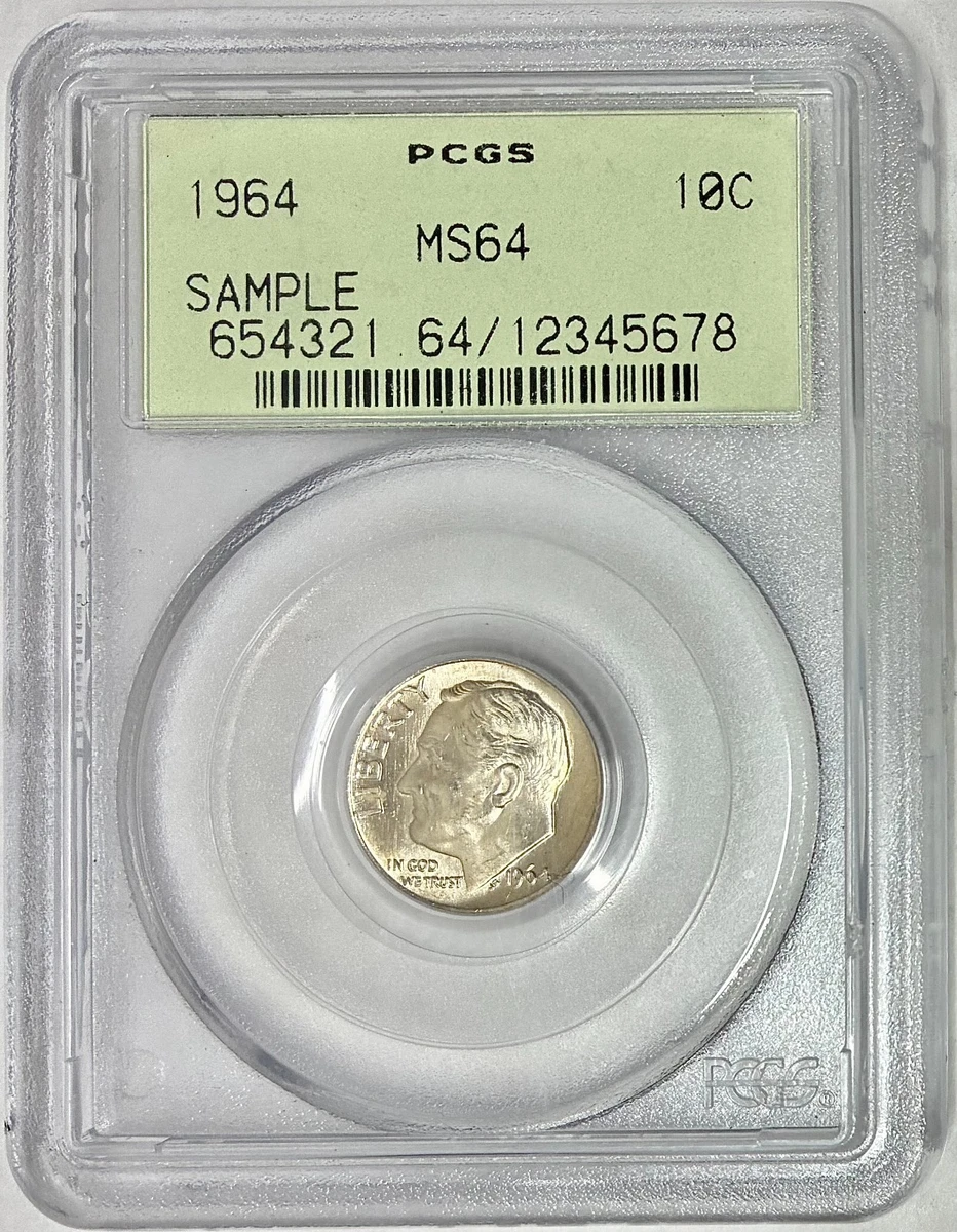 25+ MS 64 Graded 1964 Roosevelt Dimes (1946-Now) for sale