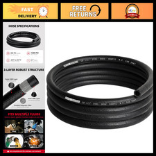 1/2" Fuel Hose Line Push Lock NBR Rubber SAE 30R7 10FT 300PSI - Durable, High Pr