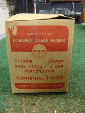 Vtg Flameware Pyrex 4 Cup Coffee Percolator Basket #7754 NOS PYREX -new In Box