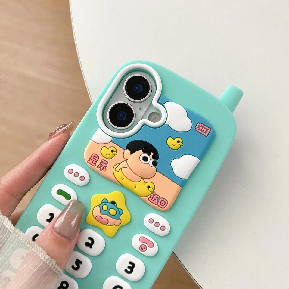 Чехол для iPhone 16 15 Pro Max 14 13 3D ретро мультфильм мобильного телефона силиконовый чехол - Изображение 2 из 4