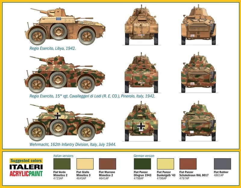 ✅ITALERI 7051 - Scala 1 : 72 AUTOBLINDA AB 41 Italia Seconda Guerra Mondiale - Immagine 4 di 4