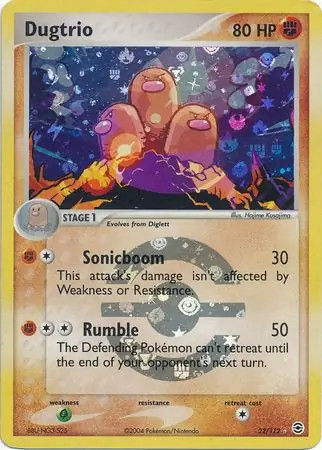 Dugtrio - 22/112 - Pokemon Ex FireRed LeafGreen Reverse Holo HP