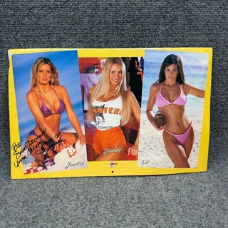 Hooters Poster Signed Autographs Jennifer Brandy Liz Bikini Models
