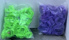 2 NEW SETS VAMPIRE FANGS/TEETH-GREEN GLOW IN DARK  PURPLE HALLOWEEN PARTY